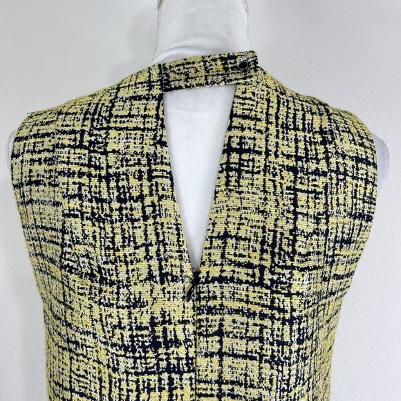 Frnch Yellow & Black Sleeveless Tweed Dress Size Medium (4/6) - Picture 10 of 12